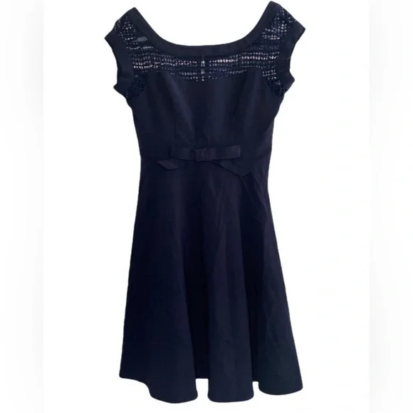 Modcloth Fervour Navy Blue Vintage Style 60s Housewife Bow Detail Dress Sz XL - Picture 11 of 14